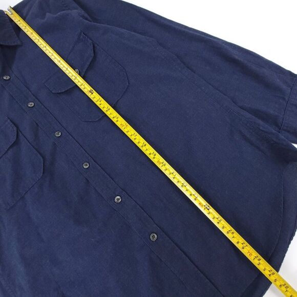 J. CREW Navy Blue Minimal Long Sleeve Button Down Utility Two-Pocket Work Shirt - Picture 2 of 7